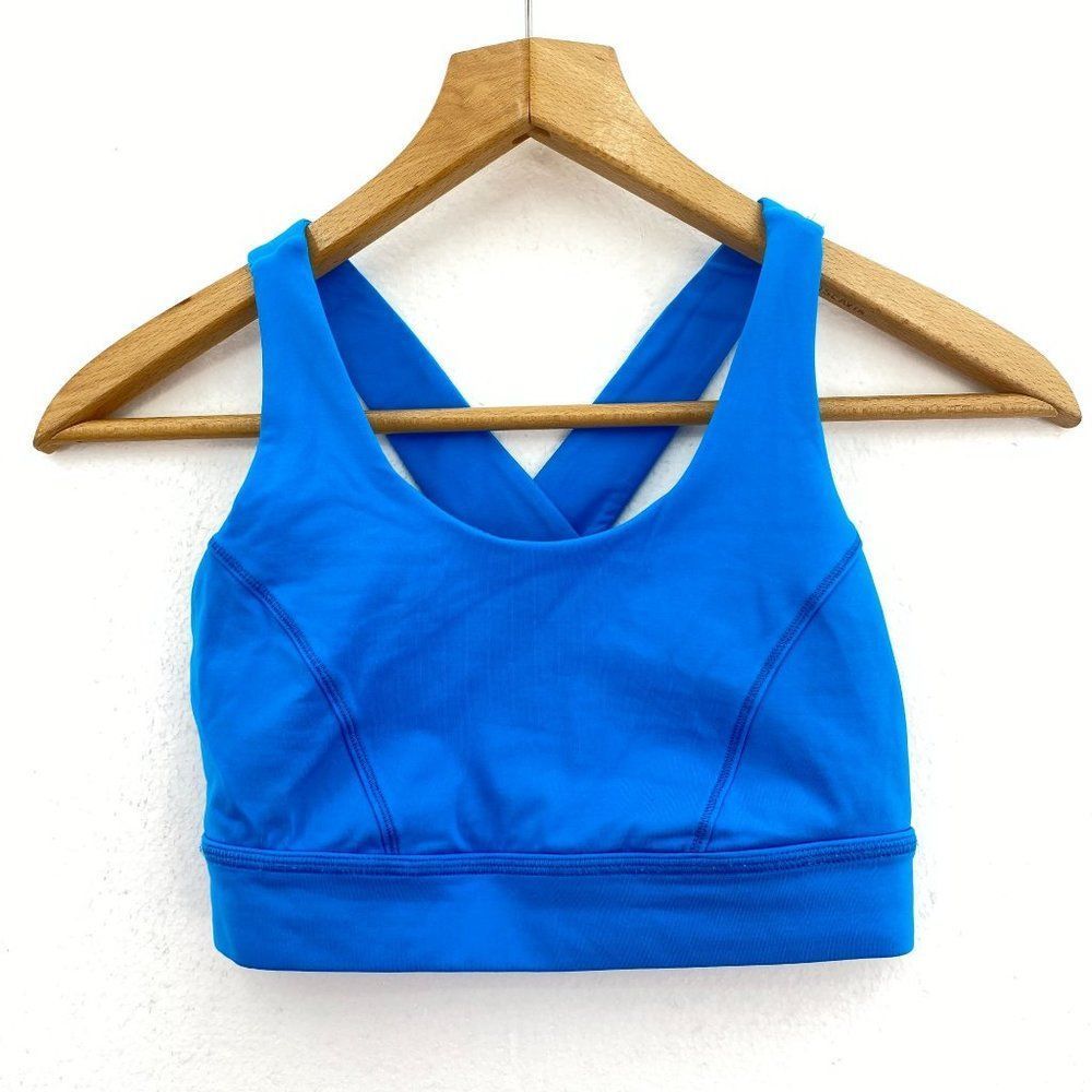 LULULEMON Turquoise Blue Crossed Back Sport Bra